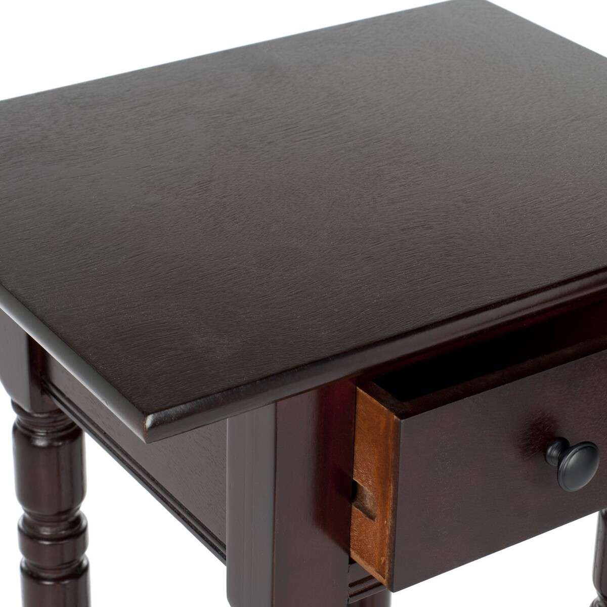 Safavieh Sabrina End Table With Storage Drawer - Dark Cherry - Image 2