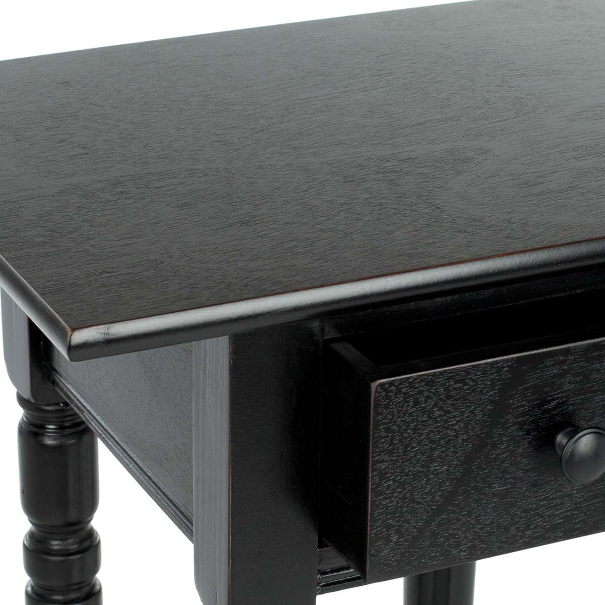 Safavieh Sabrina End Table With Storage Drawer - Distressed Black - Image 2