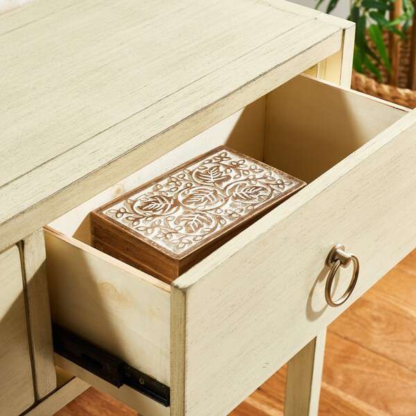 Safavieh Sadie Console Table - Antique White - Image 3