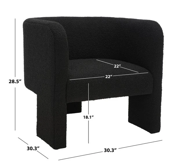 Safavieh Sammie 3 Leg Accent Chair - Black - Image 4