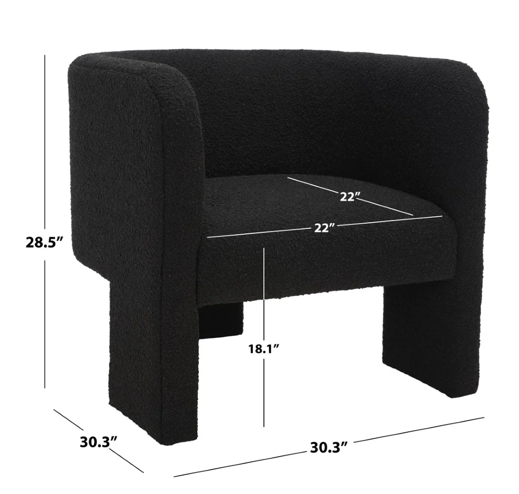 Safavieh Sammie 3 Leg Accent Chair - Black - Image 5