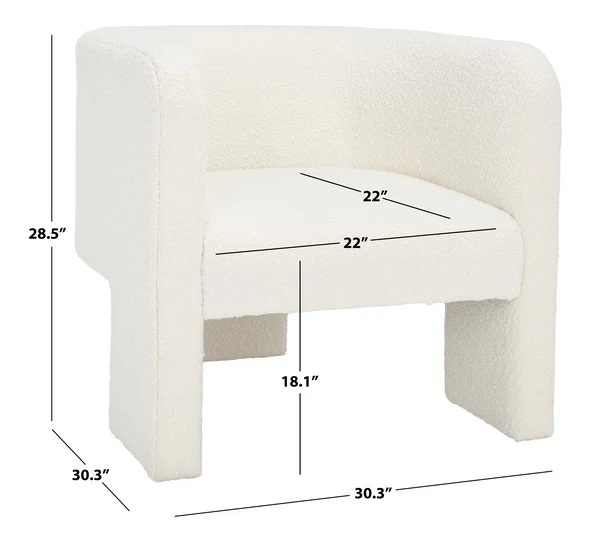 Safavieh Sammie 3 Leg Accent Chair - Ivory - Image 3