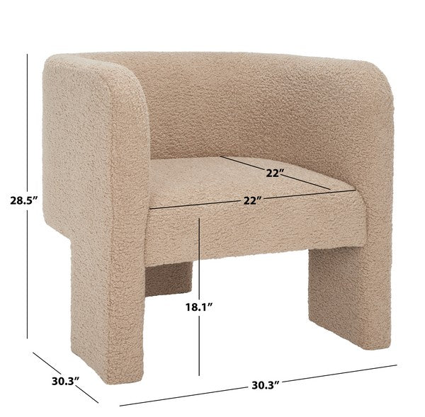 Safavieh Sammie 3 Leg Accent Chair - Light Brown - Image 4