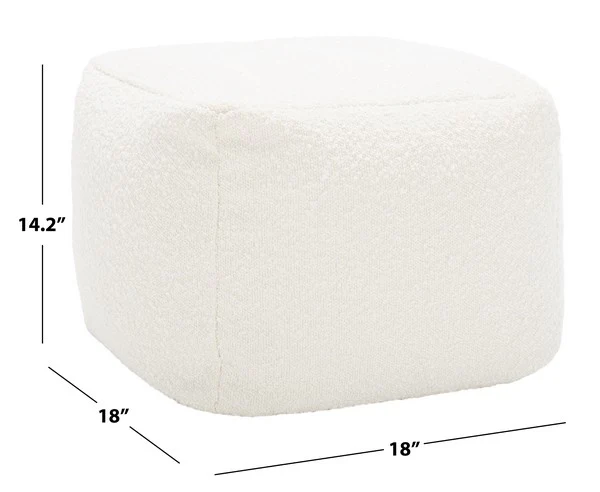 Safavieh Samuels Boucle Pouf - Ivory - Image 3