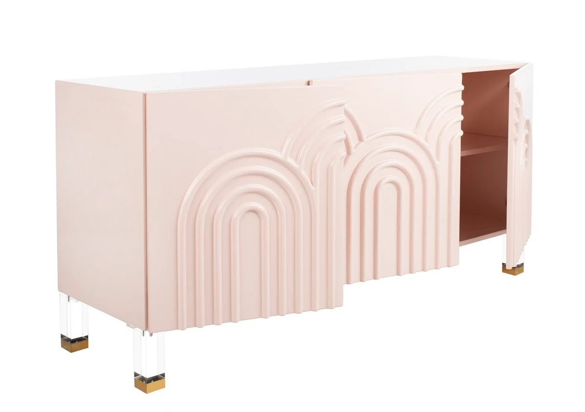 Safavieh Saturn Wave Acrylic Sideboard - Light Pink - Image 3