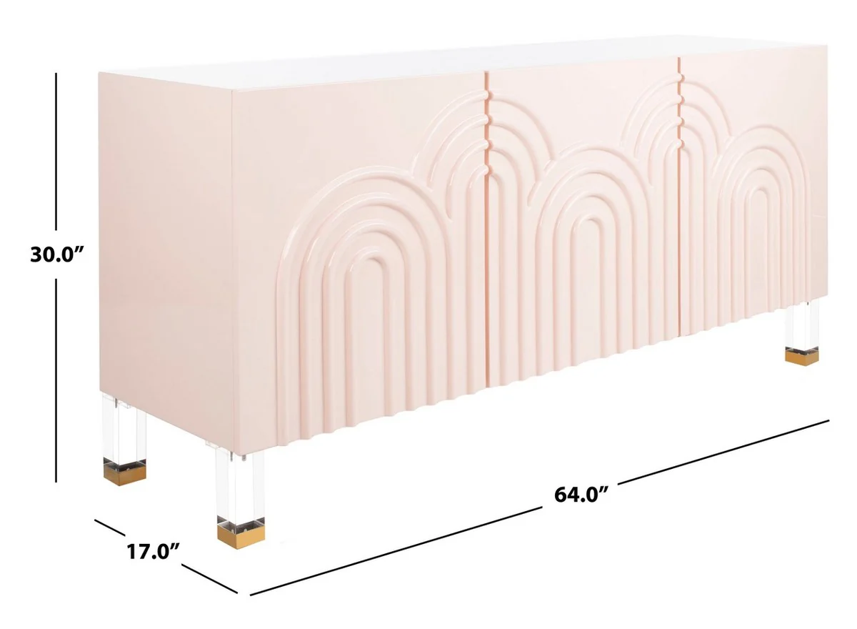 Safavieh Saturn Wave Acrylic Sideboard - Light Pink - Image 4