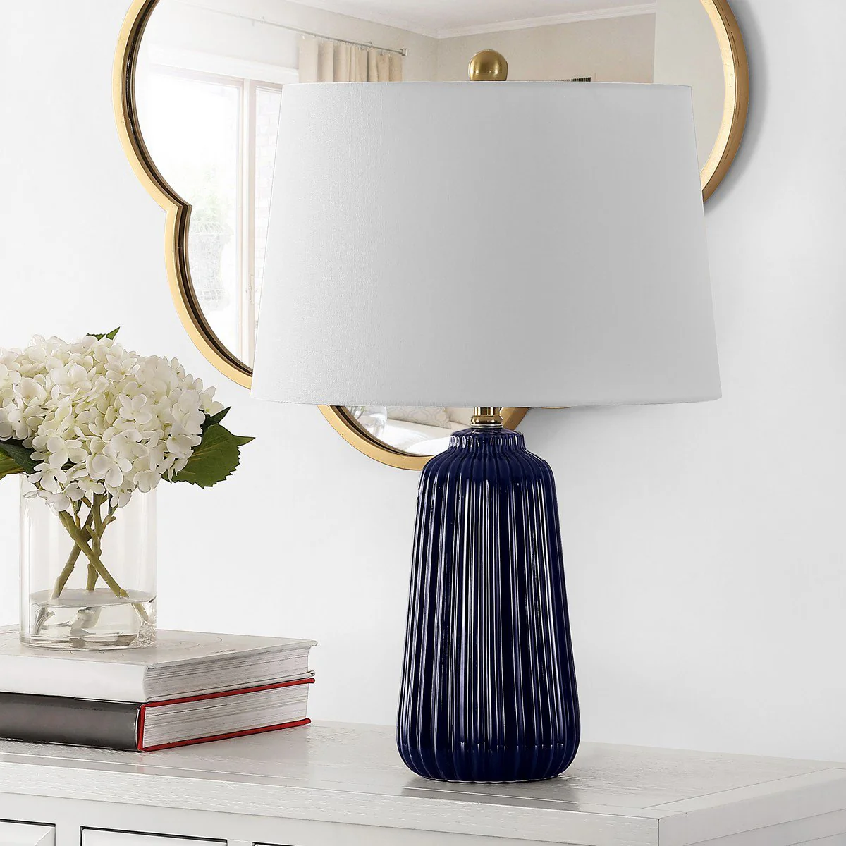 Safavieh Sawyer Ceramic Table Lamp - Navy Blue - Image 3