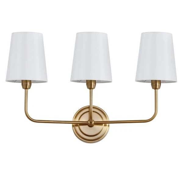 Safavieh Sawyer Three Light Wall Sconce - Brass Gold - Image 2