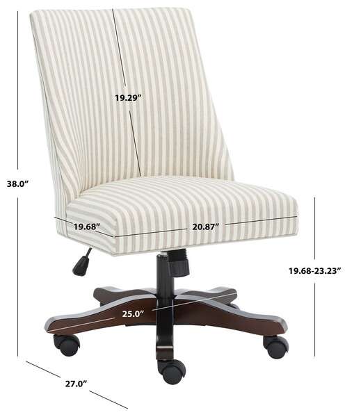 Safavieh Scarlet Desk Chair - Beige Stripe - Image 3