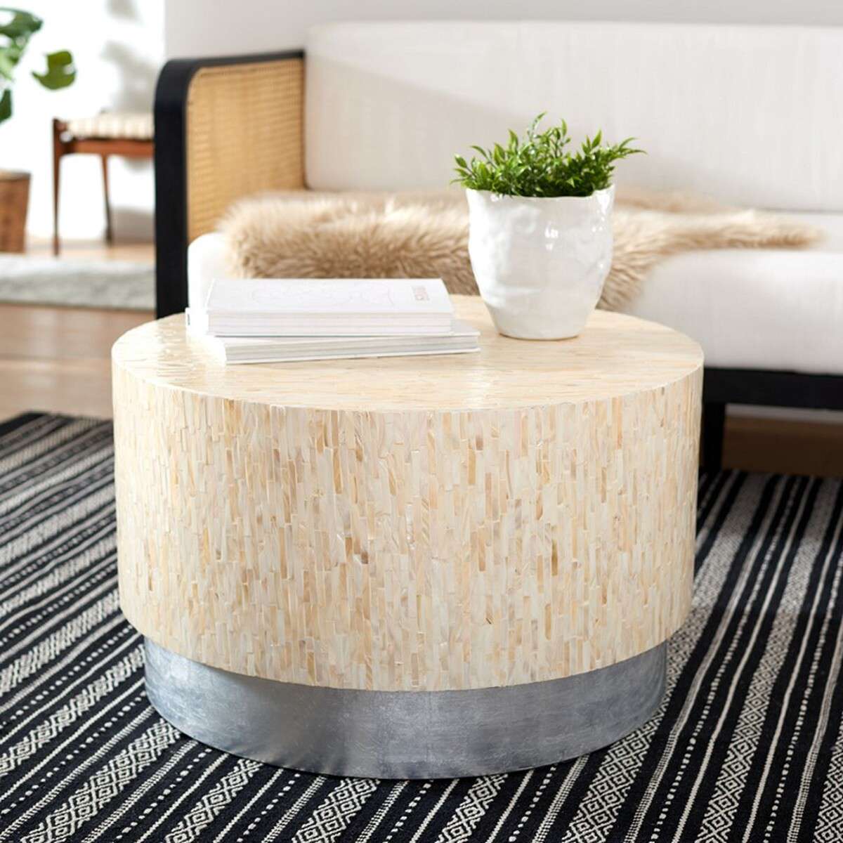 Safavieh Scarlett Round Coffee Table - Natural - Image 4