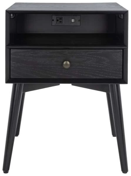 Safavieh Scully Nightstand W/ Usb - Black - Image 2