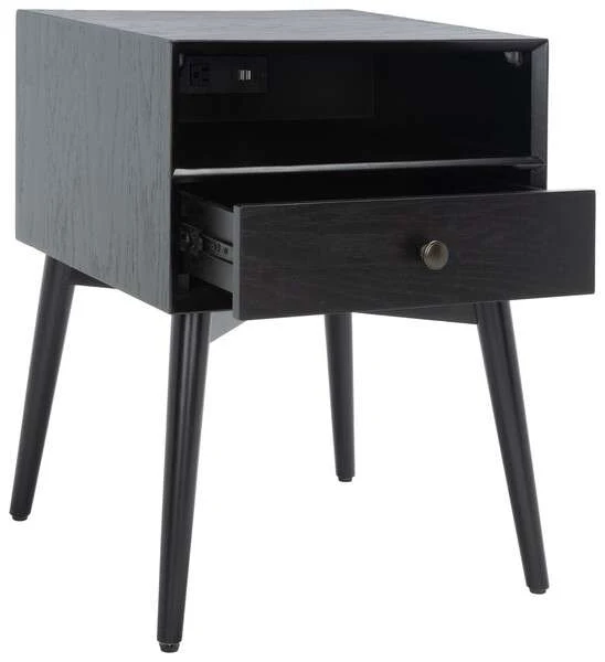 Safavieh Scully Nightstand W/ Usb - Black - Image 4