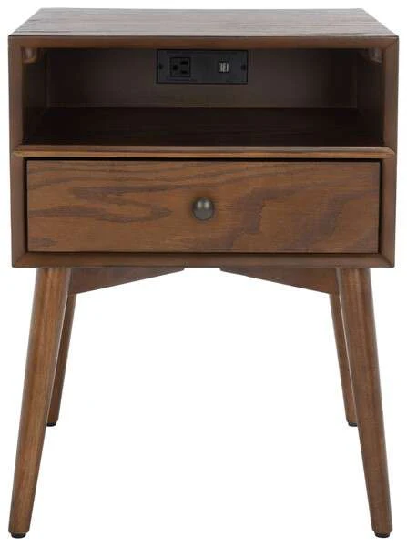 Safavieh Scully Nightstand W/ Usb - Oak - Image 2