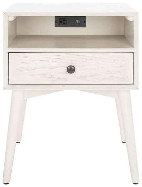 Safavieh Scully Nightstand W/ Usb - White Wash - Image 2