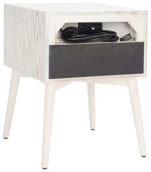 Safavieh Scully Nightstand W/ Usb - White Wash - Image 3