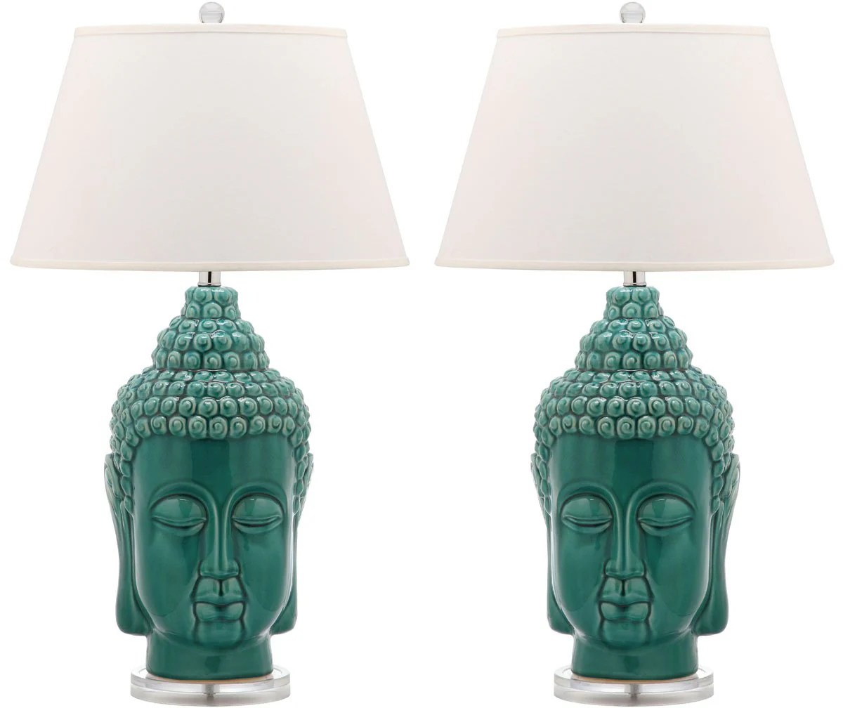 Safavieh Serenity 31-Inch H Buddha Table Lamp Set Of 2 - Blue - Image 2
