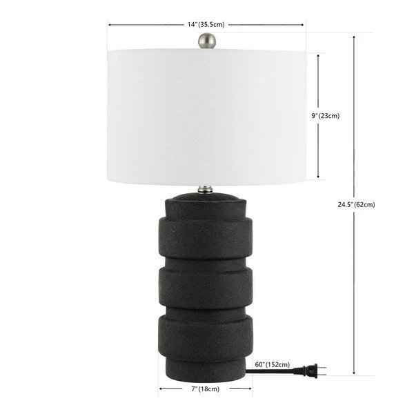 Safavieh Sero, 24.5 Inch, Black, Ceramic Table Lamp - Black - Image 3