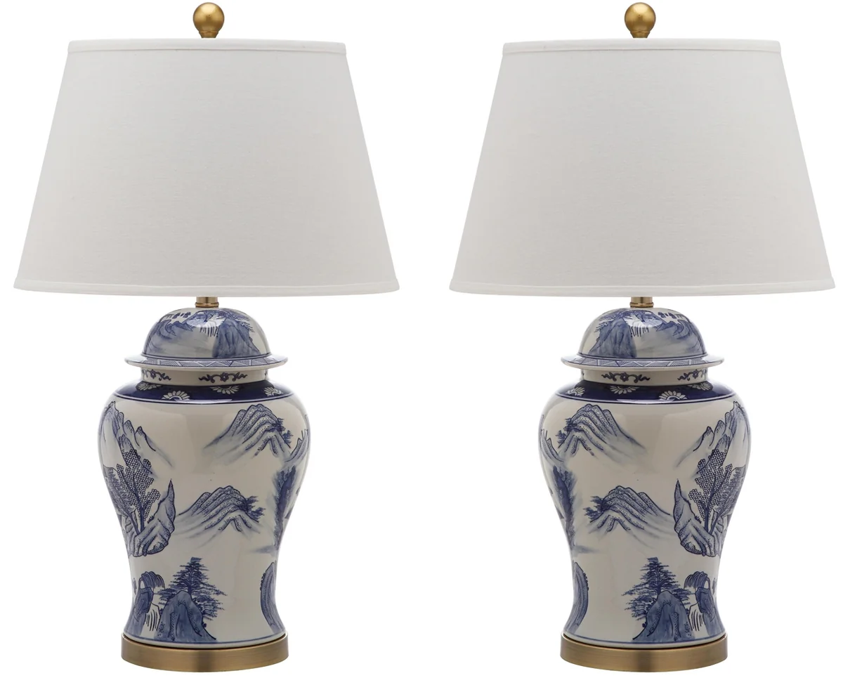 Safavieh Shanghai 29.5-Inch H Ginger Jar Set Of 2 - Blue - Image 2
