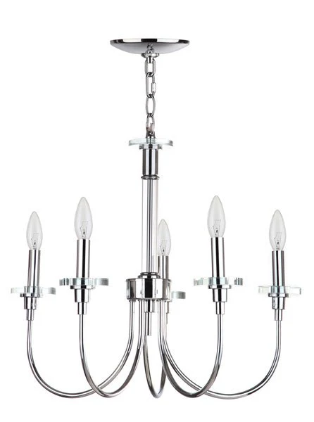 Safavieh Sharon 5 Light Chrome 21-Inch Dia Adjustable Chandelier - Chrome - Image 2