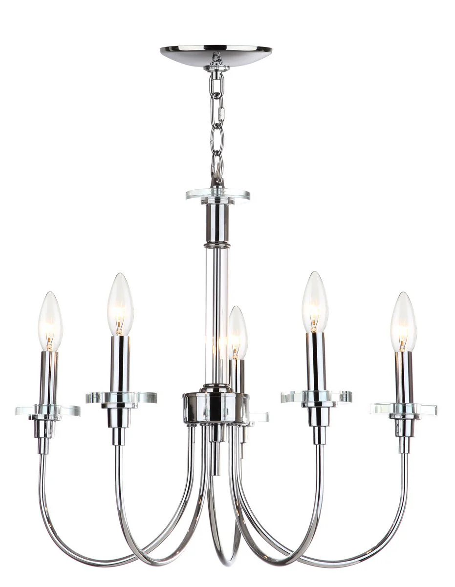 Safavieh Sharon 5 Light Chrome 21-Inch Dia Adjustable Chandelier - Chrome - Image 3