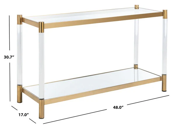 Safavieh Shayla Acrylic Console Table - Brass - Image 3