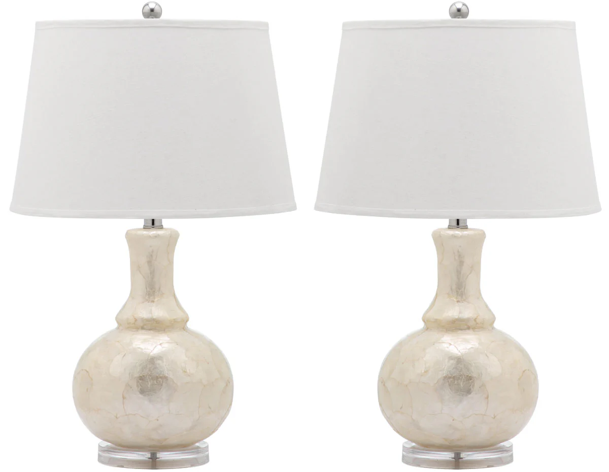 Safavieh Shelley 25-Inch H Gourd Table Lamp Set Of 2 - White - Image 3