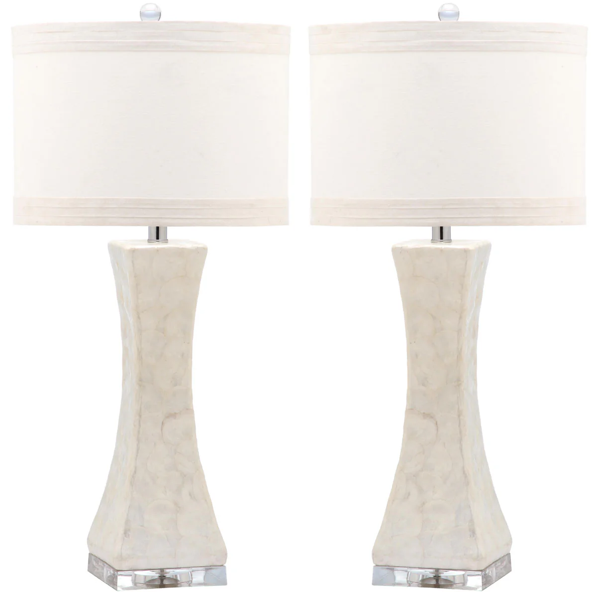 Safavieh Shelley 30-Inch H Concave Table Lamp Set Of 2 - White - Image 4