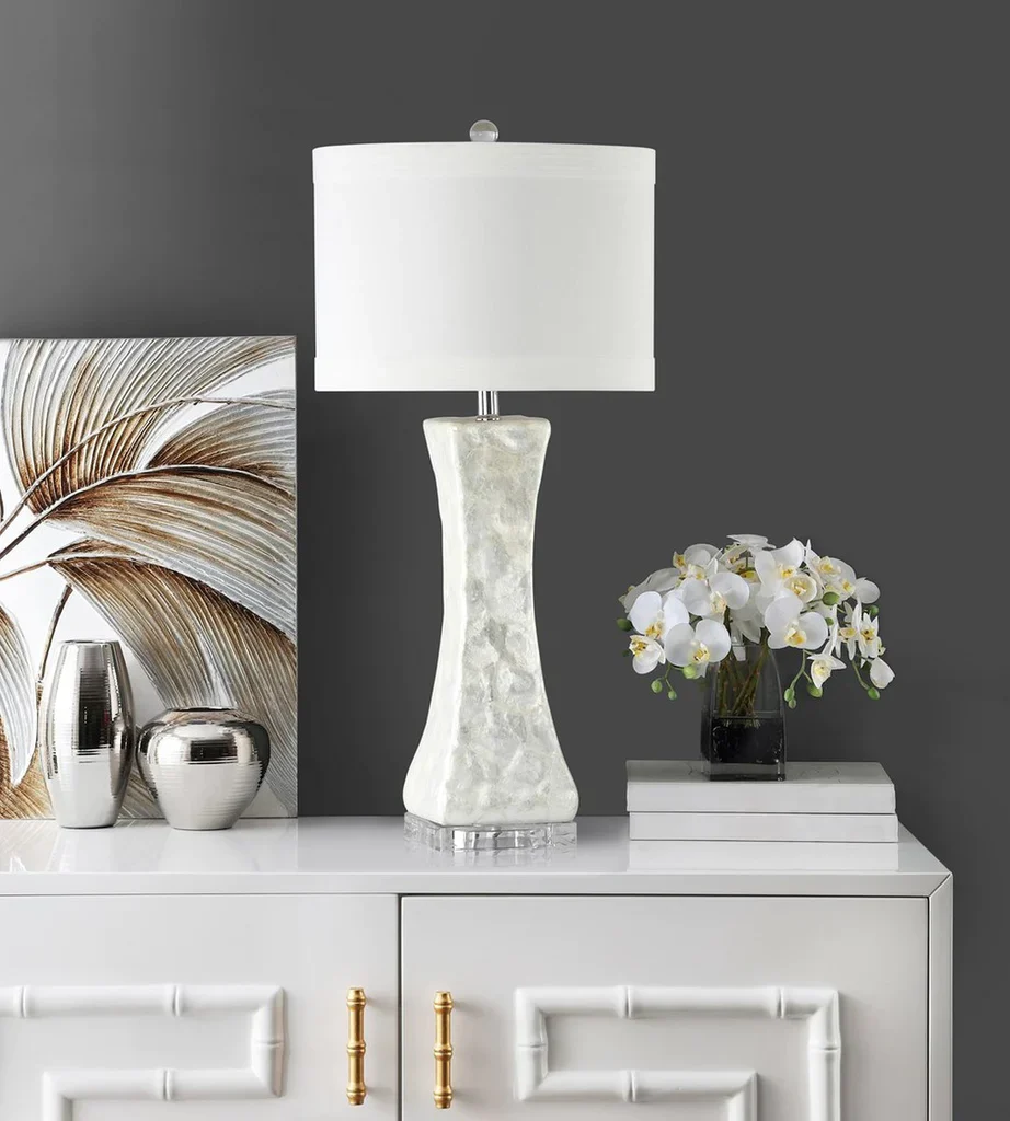 Safavieh Shelley 30-Inch H Concave Table Lamp Set Of 2 - White - Image 5