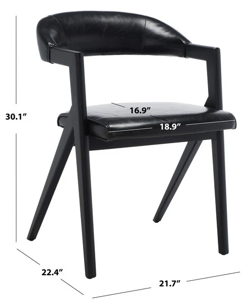Safavieh Sherisse Vegan Dining Chair - Black - Image 3