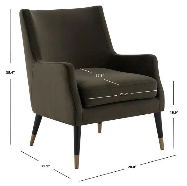 Safavieh Sicily Velvet Arm Chair - Shale - Image 3