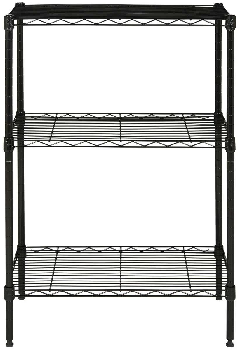 Safavieh Sierra Mini 3 Tier Chrome Wire Shelve (23 In. W X 13 In. D X 35 In. H) - Black - Image 2