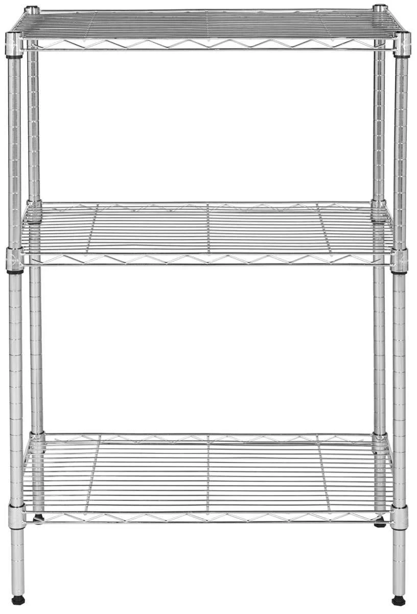 Safavieh Sierra Mini 3 Tier Chrome Wire Shelve (23 In. W X 13 In. D X 35 In. H) - Chrome - Image 2