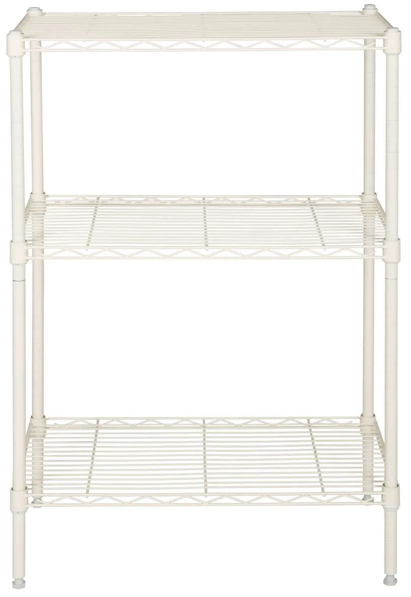 Safavieh Sierra Mini 3 Tier Chrome Wire Shelve (23 In. W X 13 In. D X 35 In. H) - Ivory - Image 2
