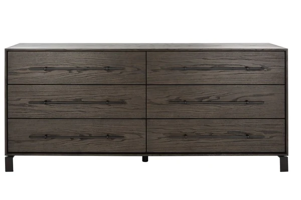 Safavieh Simmons 6 Drawer Wood Dresser - Dark Walnut - Image 2
