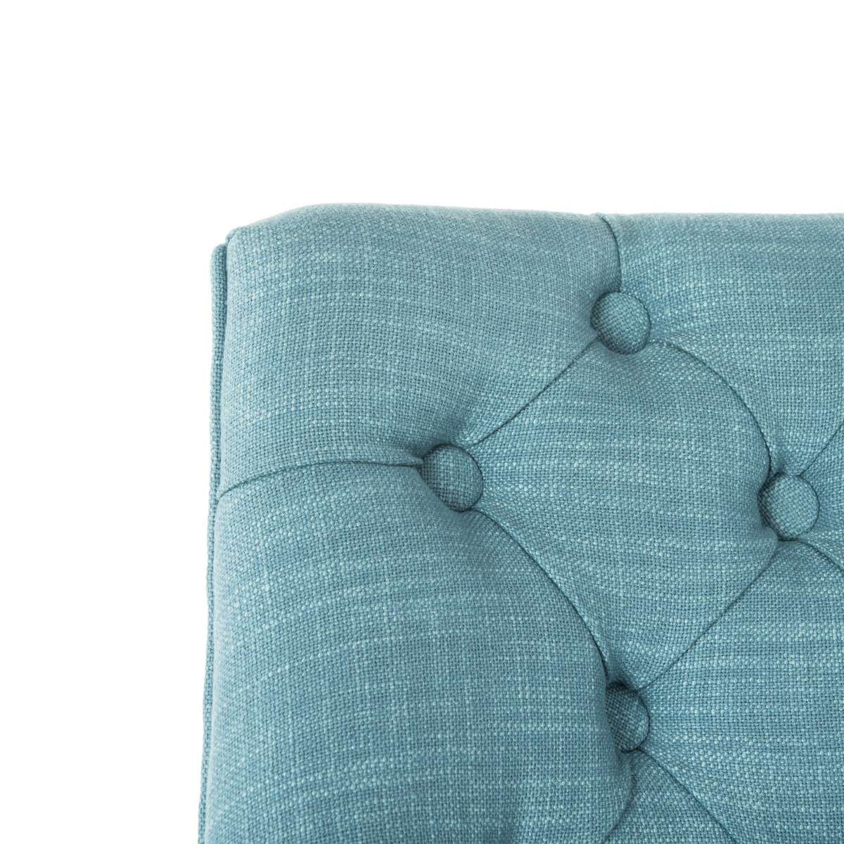 Safavieh Soho Tufted Linen Swivel Desk Chair - Light Blue - Image 3