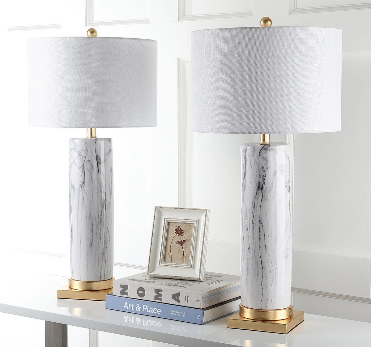 Safavieh Sonia Faux Marble 31.25-Inch H Table Lamp Set Of 2 - Black - Image 2