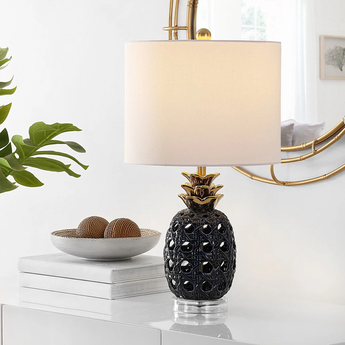 Safavieh Sonny Ceramic Table Lamp - Navy Blue - Image 3