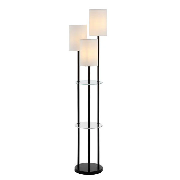Safavieh Soren Glass And Iron Floor Lamp - Black - Image 2