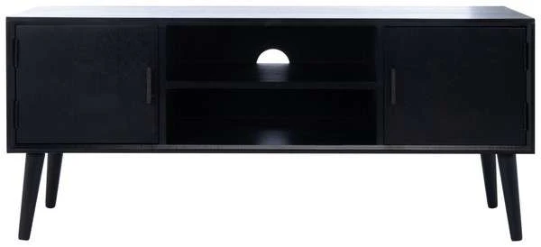 Safavieh Sorrel Mid Century 2 Door 1 Shelf Media Stand - Black - Image 2