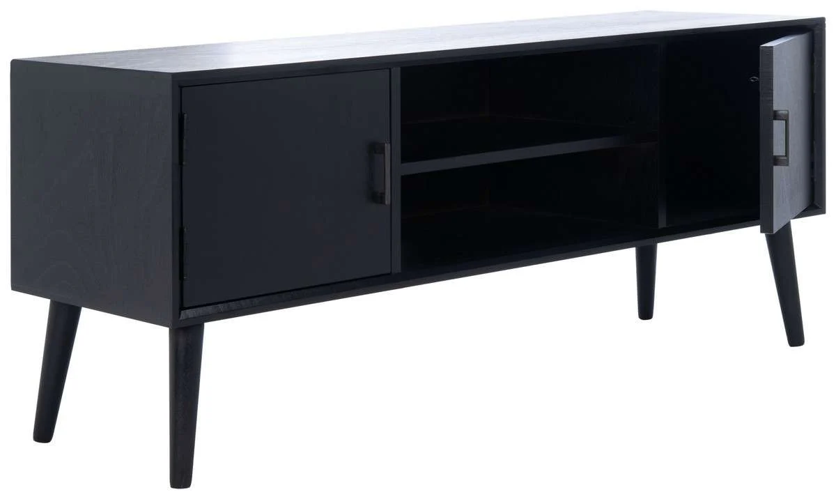 Safavieh Sorrel Mid Century 2 Door 1 Shelf Media Stand - Black - Image 3