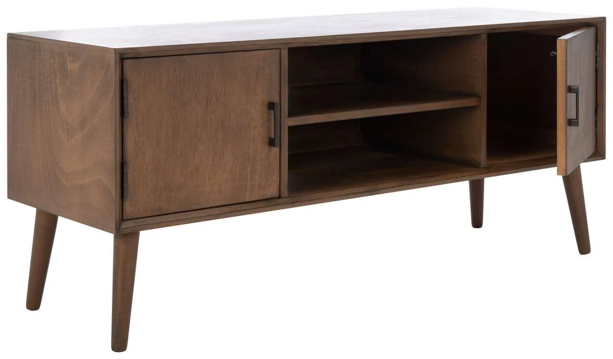 Safavieh Sorrel Mid Century 2 Door 1 Shelf Media Stand - Brown - Image 3