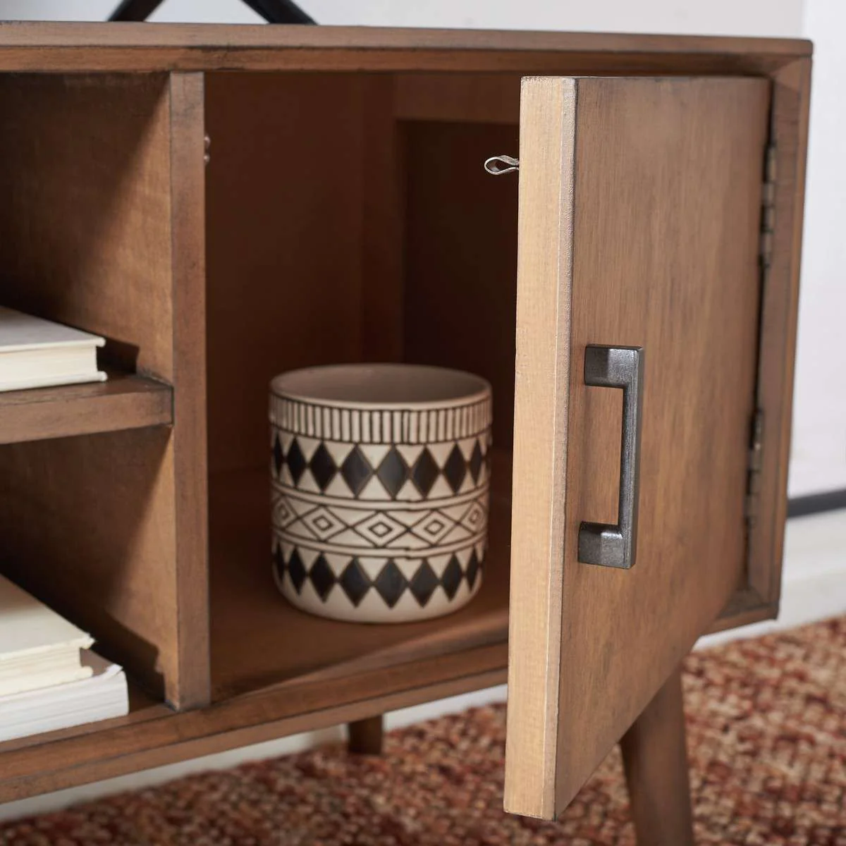 Safavieh Sorrel Mid Century 2 Door 1 Shelf Media Stand - Brown - Image 4
