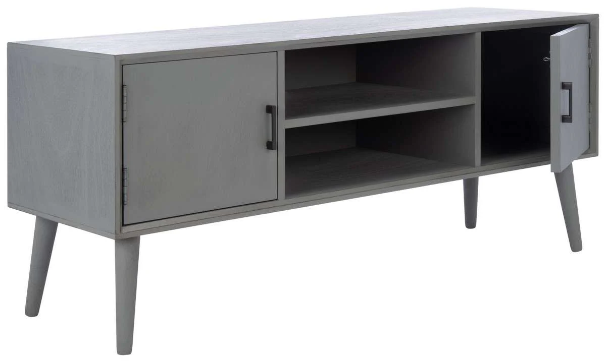 Safavieh Sorrel Mid Century 2 Door 1 Shelf Media Stand - Distressed Gray - Image 3