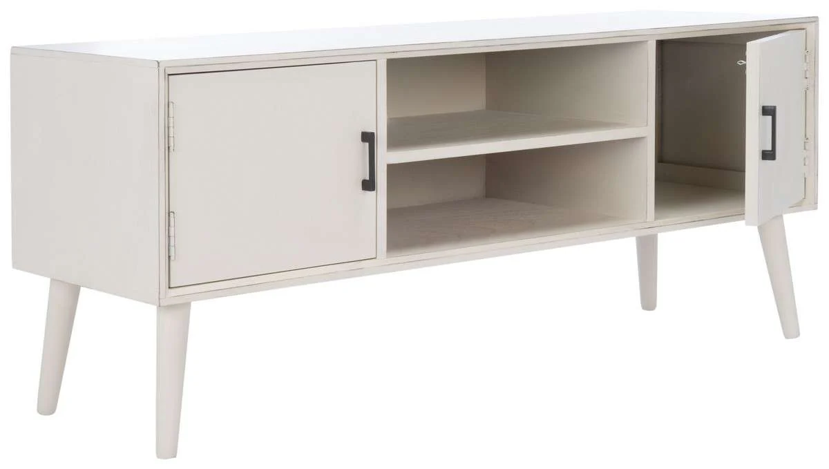 Safavieh Sorrel Mid Century 2 Door 1 Shelf Media Stand - Distressed White - Image 3