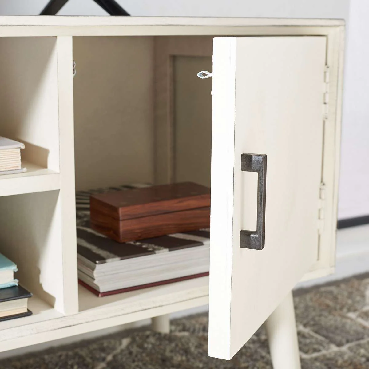 Safavieh Sorrel Mid Century 2 Door 1 Shelf Media Stand - Distressed White - Image 4