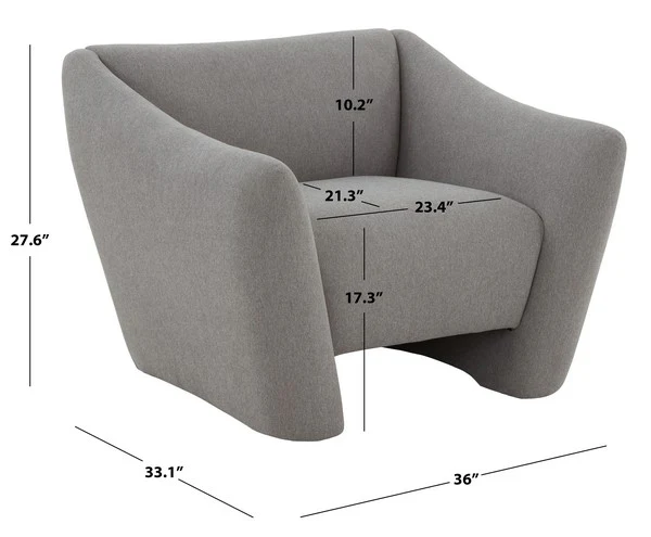 Safavieh Stefanie Modern Accent Chair - Light Gray - Image 3