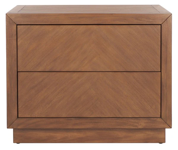 Safavieh Steve 2 Drawer Wood Nightstand - Brown - Image 2