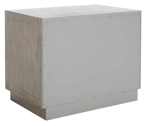 Safavieh Steve 2 Drawer Wood Nightstand - Light Gray - Image 4