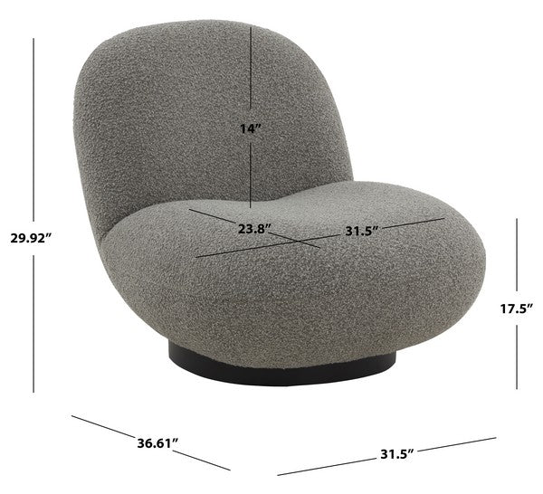 Safavieh Stevie Boucle Accent Chair - Light Gray - Image 3
