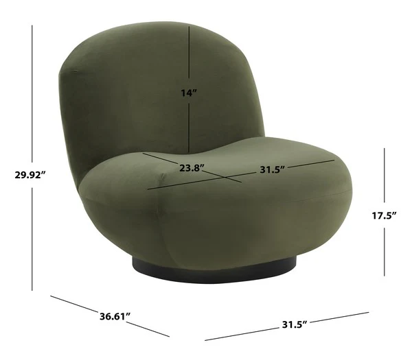 Safavieh Stevie Boucle Accent Chair - Olive Green - Image 5